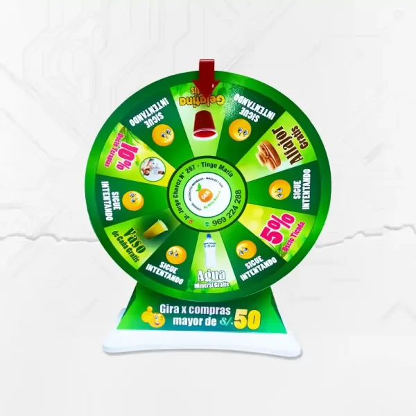 Ruleta Publicitario en Base CELTEX para mesa